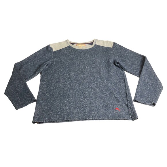 Tommy Bahama Sweatshirt Mens Extra Large Blue Gray Heathered Crew Neck Pullover - Picture 1 of 15